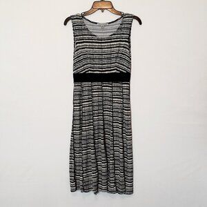 DANNY & NICOLE Black/White Sleeveless Jersey Midi Dress; Size PS